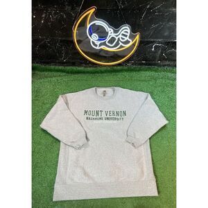 Mount Vernon Ohio Nazarene‎ University Sweatshirt Mens XXL Gray College Crewneck